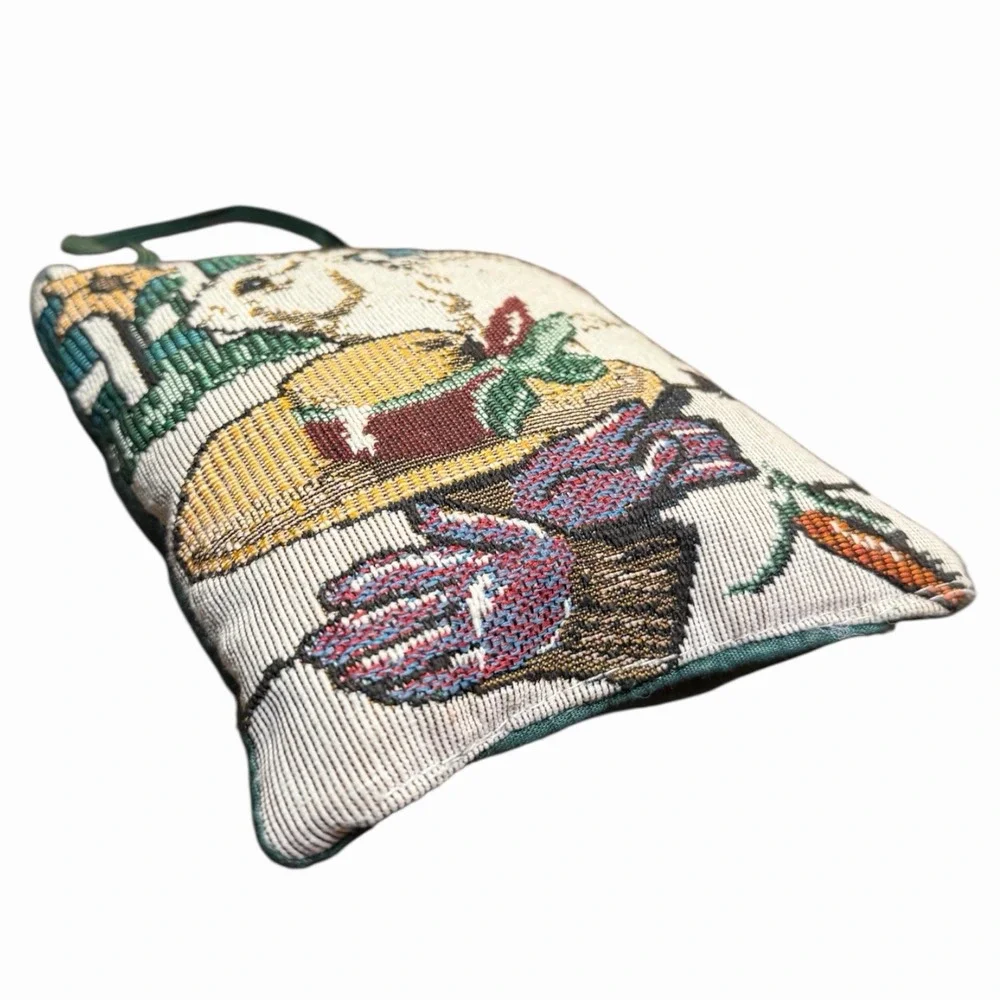 Vintage Rabbit Bunny Gardening Tapestry Floral Small‎ Pillow 4